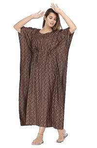 shreemeera Rayon Coffee Kaftan Kurti/Dress for Women (Brown)-thumb2
