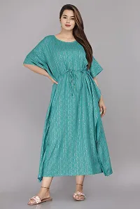 shreemeera Rayon Bottle Green Kaftan Kurti/Dress for Women (Green)-thumb1