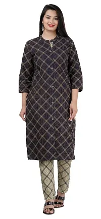 Work Wear Cotton Printed Kurta With Pant Set