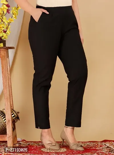 Beautiful Cotton Solid Trousers For Women-thumb0