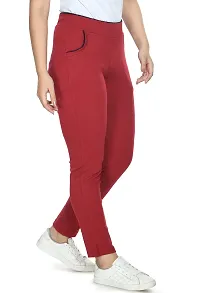 PREEGO Women's Solid Rib Cotton Stretchable Slim Fit Jeggings-thumb3