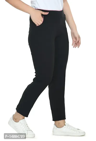 PREEGO Women's Solid Rib Cotton Stretchable Slim Fit Jeggings-thumb4