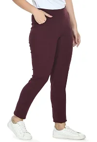 PREEGO Women's Solid Rib Cotton Stretchable Slim Fit Jeggings-thumb3