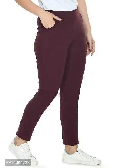 PREEGO Women's Solid Rib Cotton Stretchable Slim Fit Jeggings-thumb4