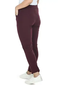 PREEGO Women's Solid Rib Cotton Stretchable Slim Fit Jeggings-thumb1