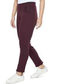 PREEGO Women's Solid Rib Cotton Stretchable Slim Fit Jeggings-thumb2