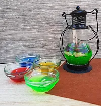 Urvi Creations Set of 4 Bowl Gel Candle with Gel Candle Big Lantern Tea Light Candles for Diwali Decoration Items - Multi Color-thumb3