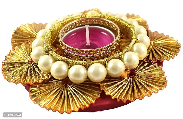 Forty Wings 1 Pcs Designer Flower Gel Candles for Diwali Home Decor - Multi Color-thumb0