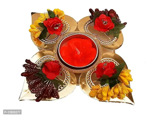 Forty Wings 1 Pcs Handmade Flowers Tealight Diya Candle Holder for Diwali Festival Home Decorations Lights