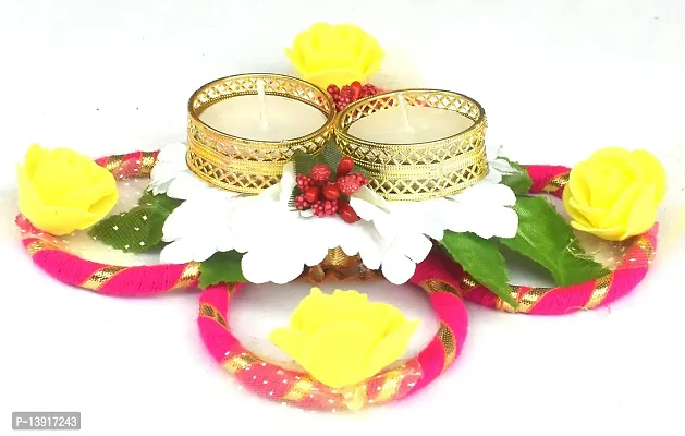 Urvi Creations Handmade Flower Tea Candle Diya Holder for Diwali Decoration  ation 6-thumb0