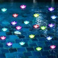 Forty Wings Led Waterproof Battery Operated Artificial Floating Lotus Flower Automatic Water Sensor Led Lotus Flower Water Led Candles for Diwali , Wedding Home Decoration-thumb2