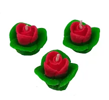 Urvi Creations Set of 6 Rose Flower Shape Shape Wax Candles Floating Tea Light Candles for Diwali Decoration Items and Christmas Festivals Candles -Yellow Green-thumb1