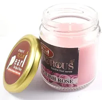 Urvi Creations English Rose Flavor Aroma Fragrance,Scented Jar Wax Candle for Diwali Decoration Items and Christmas Festivals Candles-thumb1