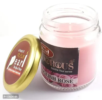 Urvi Creations English Rose Flavor Aroma Fragrance,Scented Jar Wax Candle for Diwali Decoration Items and Christmas Festivals Candles-thumb2