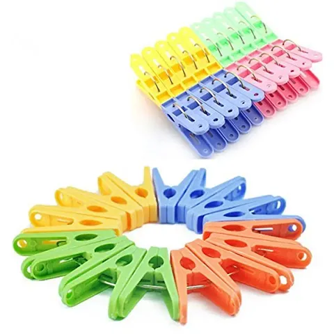 URVI Creation Pack of 20 Cloth Plastic Clips Multi Color Clothes Pegs for Drying