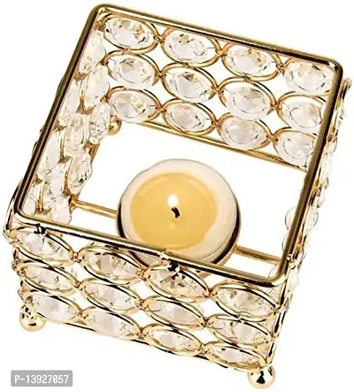 Forty Wings 1`Pcs Crystal Diamond Work Diya Tealight Candle Holder Diwali Pooja Diya Candle Diwali Lighting for Diwali Wedding Festival Decoration Items and Diwali Gift Set-thumb3