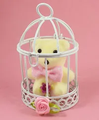 Urvi Creations 4  Cute Teddy Bear in Cage Special Valentines, Rose Day Gift for Girlfriend, Boyfriend, Husband, Wife-thumb1