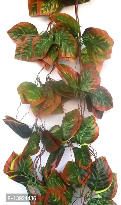 Forty Wings 10 Pcs Artificial Fake Hanging Plants Leaf Green Fall Maple Leaves Hanging Wall Decor for Diwali ,Navratra Festival Home Garden Tempe Wedding Party Decoretion