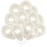 Masti Zone Pack of 100 12 inch Matallic Latex Balloons ( White )-thumb4