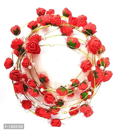 Forty Wings 6 Pcs Red Colour Valentines Day Party Props Colorful Flower/Floral Tiara Crown Hairband/Headband-thumb2