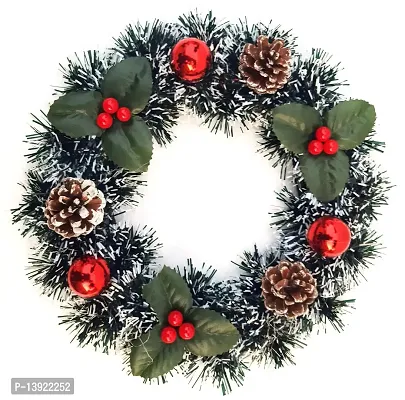 Urvi Creations Christmas Xmas Party Decoration Artificial Flowers Wreath for Wall Hanging Door Hanging Table Centerpiece Holder Home for Christmas