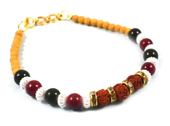 Urvi Creations Pearl Jewel Bracelet Rakhi Combo for Brother