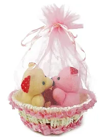 Urvi Creations 2 Teddy Bear In Basket-thumb3