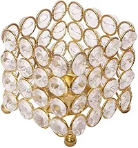 Forty Wings 1`Pcs Crystal Diamond Work Diya Tealight Candle Holder Diwali Pooja Diya Candle Diwali Lighting for Diwali Wedding Festival Decoration Items and Diwali Gift Set-thumb1