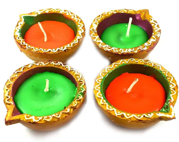 Urvi Creations Handmade Traditional Clay Mitti Diya/Deepak Oil Lamps Terracotta diyas Candles for Diwali Navratri Pooja and Diwali Decoration Lights Gift