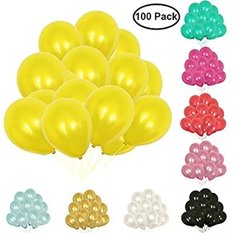 Masti Zone Pack of 100 12 inch Matallic Latex Balloons for Celebration (Multi Colour)