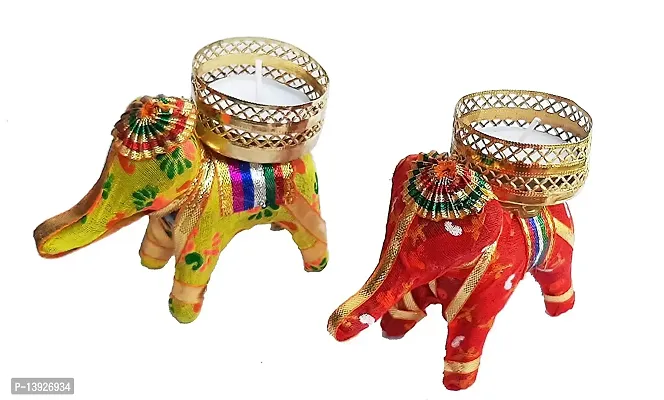 Forty Wings Set Of 3 Elephant Decorative Diya Tealight Candle Holder Diwali Pooja Diya Candle Diwali Lighting For Diwali Wedding Festival Decoration Items And Diwali Gift Set (Elephant Tealight Holder 3)-thumb3