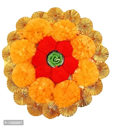 Forty Wings 5 Pcs Flower Gottawork Mat Rangoli Set Decorative Diya Tealight Candle Holder Diwali Pooja Diya Candle Diwali Lighting for Diwali Wedding Festival Decoration Items and Diwali Gift Set-thumb3