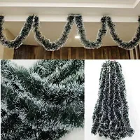 Urvi Creations 2 Pcs Artificial Snow Effect Green Colour Merry Christmas Strings, Garlands for X mas Christmas Tree Decoratio and Decore-thumb3