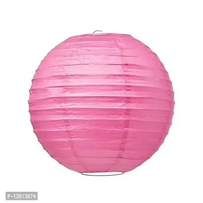 Masti Zone Pack of 3 Pink Colors Round Paper Lantern for Home Decoration (Pink Colors Round Paper Lantern 10 * 10)-thumb5