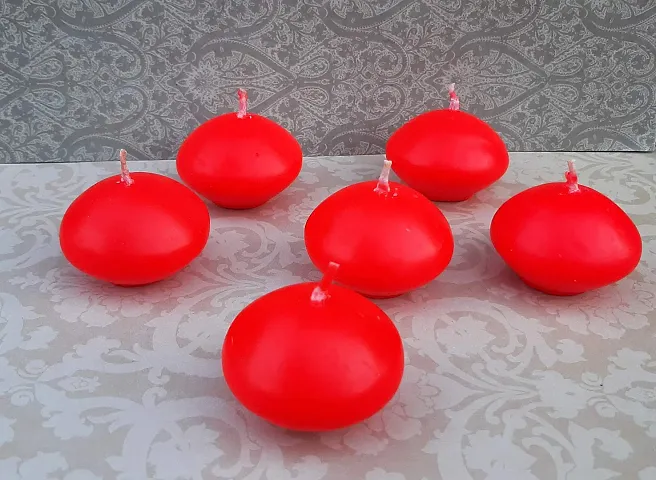 Urvi Creations Set of 6 Round Shape Wax Candles Tea Light Candles for Diwali Decoration Items and Christmas Festivals Candles