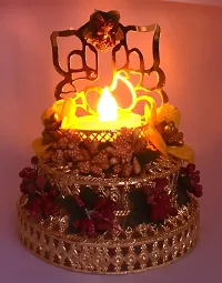 URVI Creation Handmade Beautiful Shado Ganesh Tea Light Diya Candle Holder for Diwali Decoration  Home Decoration 6-thumb2