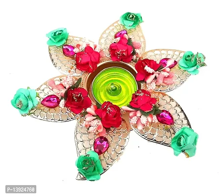 Urvi Creations Beautiful Flowers Tealight Diya Candle Holder for Diwali Festival Home Decorations Lights