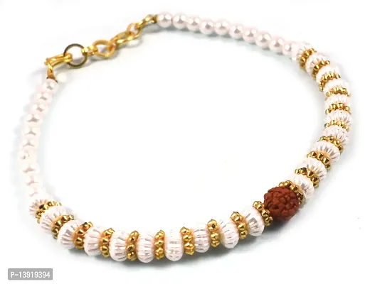 Urvi Creations Set of 2 Jewel Pearl Beaded Bracelet Rakhi for Brother, Rakhi Combo for Bhaiya, Bracelet Bhaiya Rakhii-thumb0