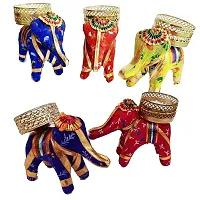 Forty Wings Set Of 3 Elephant Decorative Diya Tealight Candle Holder Diwali Pooja Diya Candle Diwali Lighting For Diwali Wedding Festival Decoration Items And Diwali Gift Set (Elephant Tealight Holder 3)-thumb1