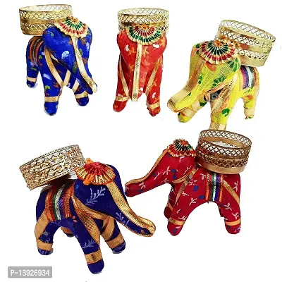 Forty Wings Set Of 3 Elephant Decorative Diya Tealight Candle Holder Diwali Pooja Diya Candle Diwali Lighting For Diwali Wedding Festival Decoration Items And Diwali Gift Set (Elephant Tealight Holder 3)-thumb2