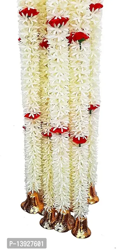 Forty Wings 5 Pcs White Jasmine Rose Flowers Garlands for Diwali ,Navratra Festival Home ,Tempe Wedding Decoretion-thumb2