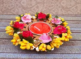 Urvi Creations Handmade Beautiful Flowers Tealight Diya Candle Holder for Diwali Festival Home Decorations Lights-thumb2