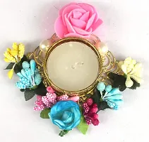 URVI Creation Handmade Flower Tea Light Candle Diya Holder for Diwali Decoration  Home Decoration 6-thumb1