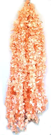 Forty Wings 10 Pcs Jasmine Pink Satain Less Flowers Garlands for Wedding Party Outdoor Garden Office Home Bedroom Wall Navratra Festival Decor-thumb2