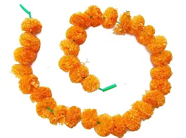 Forty Wings 6 Mango Yellow and Leman Artificial Marigold Flower/Genda Phool Garlands for Diwali Wedding,Navratri,Durga Pooja Ganpati Pooja Mehandi Party Festival Home Decoration-thumb1