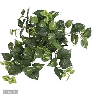 Urvi Creations Artificial Green Money Plant Leaf Garland /Creeper /Door Wall Hanging - Set of 10, Multicolour-thumb2