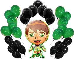 Masti Zone Pack of 3 Pcs Cartoon Character Foil Balloons ( 25 Black + 25 Green ) for Decoration (Black)-thumb1