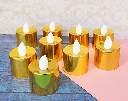 Forty Wings Set of 12 Battery Operated Golden Smokeless Led Candle Tea Lights Led Diwali Diya for Diwali Christmas Festivals Diwali Light[ng-thumb2