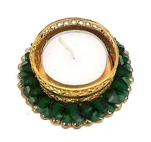 Forty Wings 4 Pcs Red Green Pearl Stone Work Tealight Diya Candle Holder for Diwali Festival Home Decorations Lights-thumb2