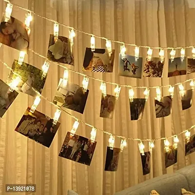 Urvi Creations 10 LEDs Photo Clip Led Fairy Lamp String Light Battery Powered Garlend for Diwali Birthday Party Wedding Christmas Decor Lights-thumb0